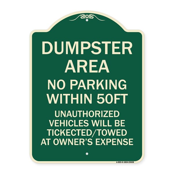 No Parking Within 50 Ft Unauthorized Vehicles Will Be Ticketed Towed at Owners Expense, G-1824-23638
